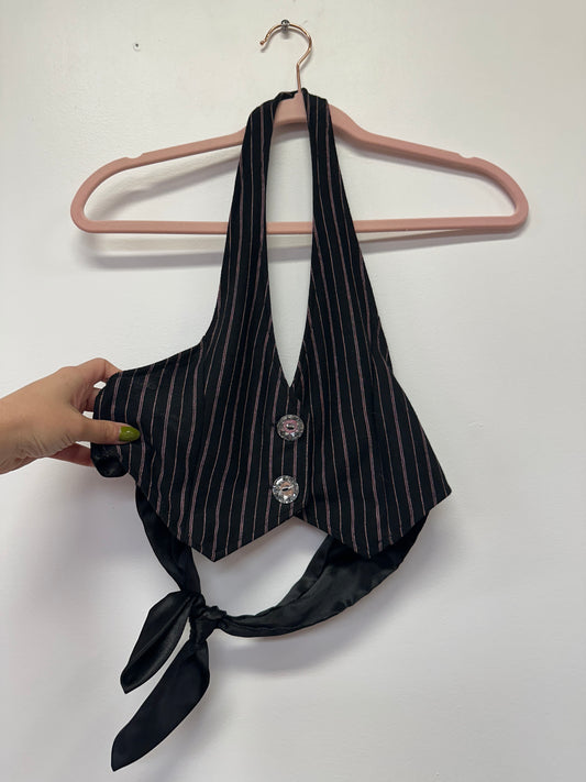 Pinstripe Halter Vest Top