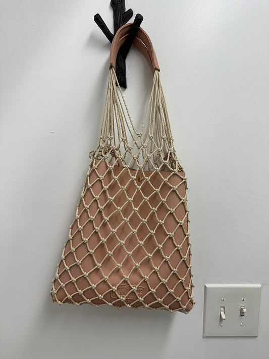 Neutral Woven Net Tote Bag