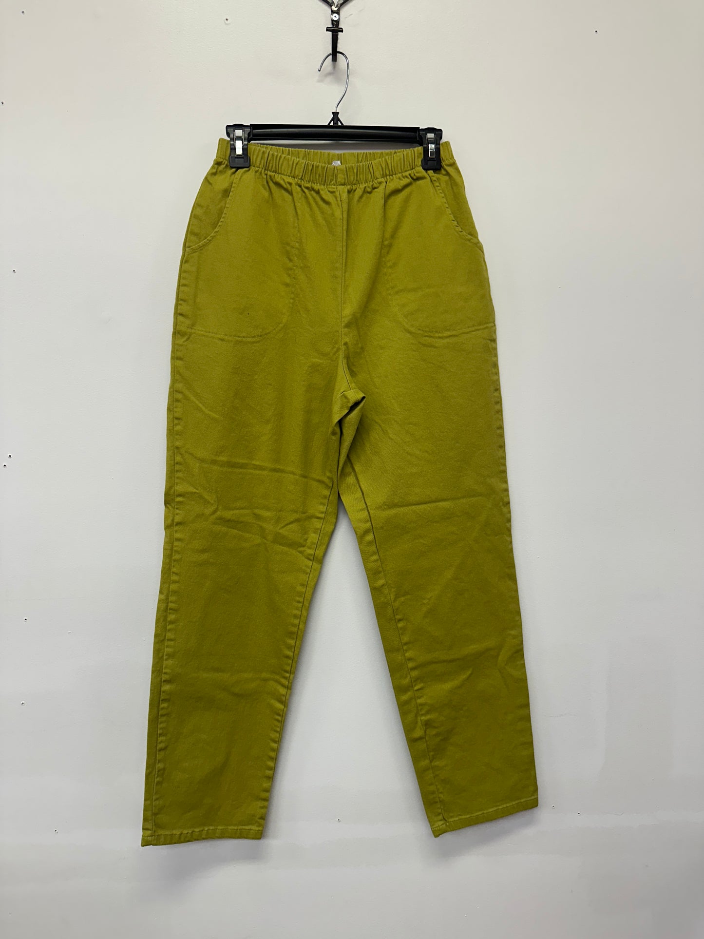 Denim & Co Lime Green Elastic Waist Pants Medium