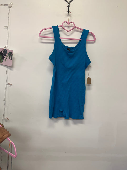 Blue Ribbed Romper