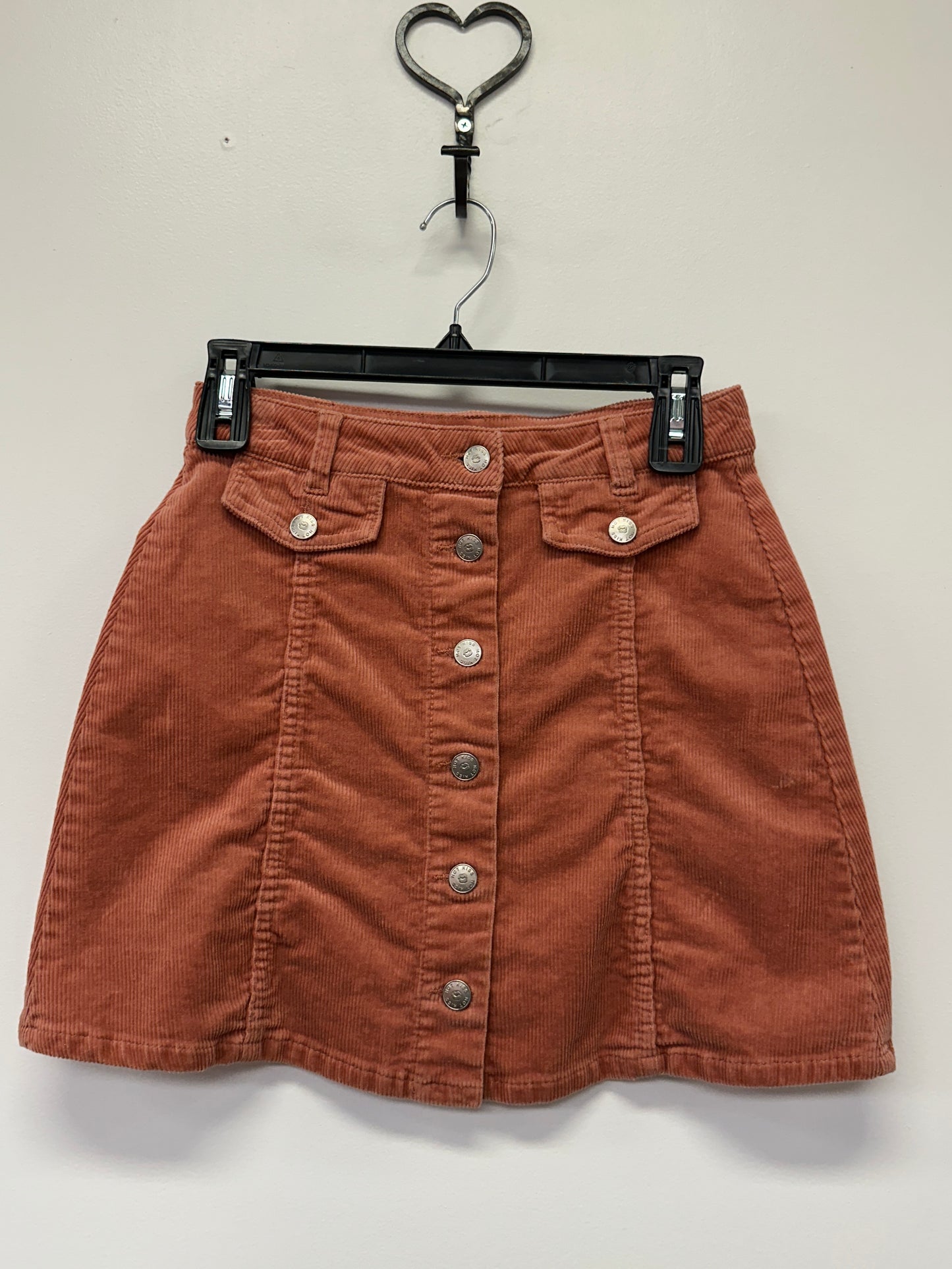 Hot Kiss Rust Corduroy Mini Skirt Small