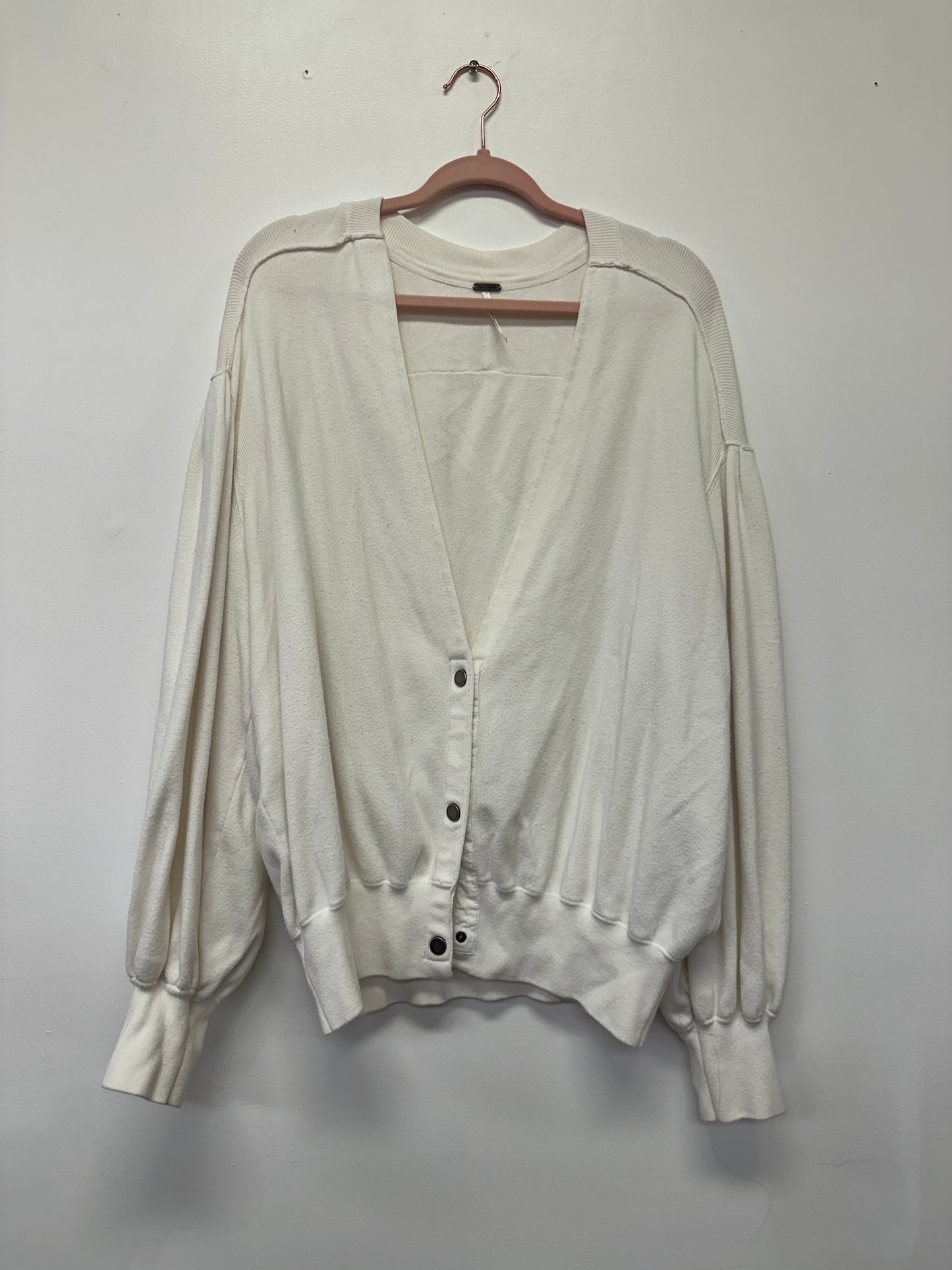 Free People Cream Oversized Cardigan