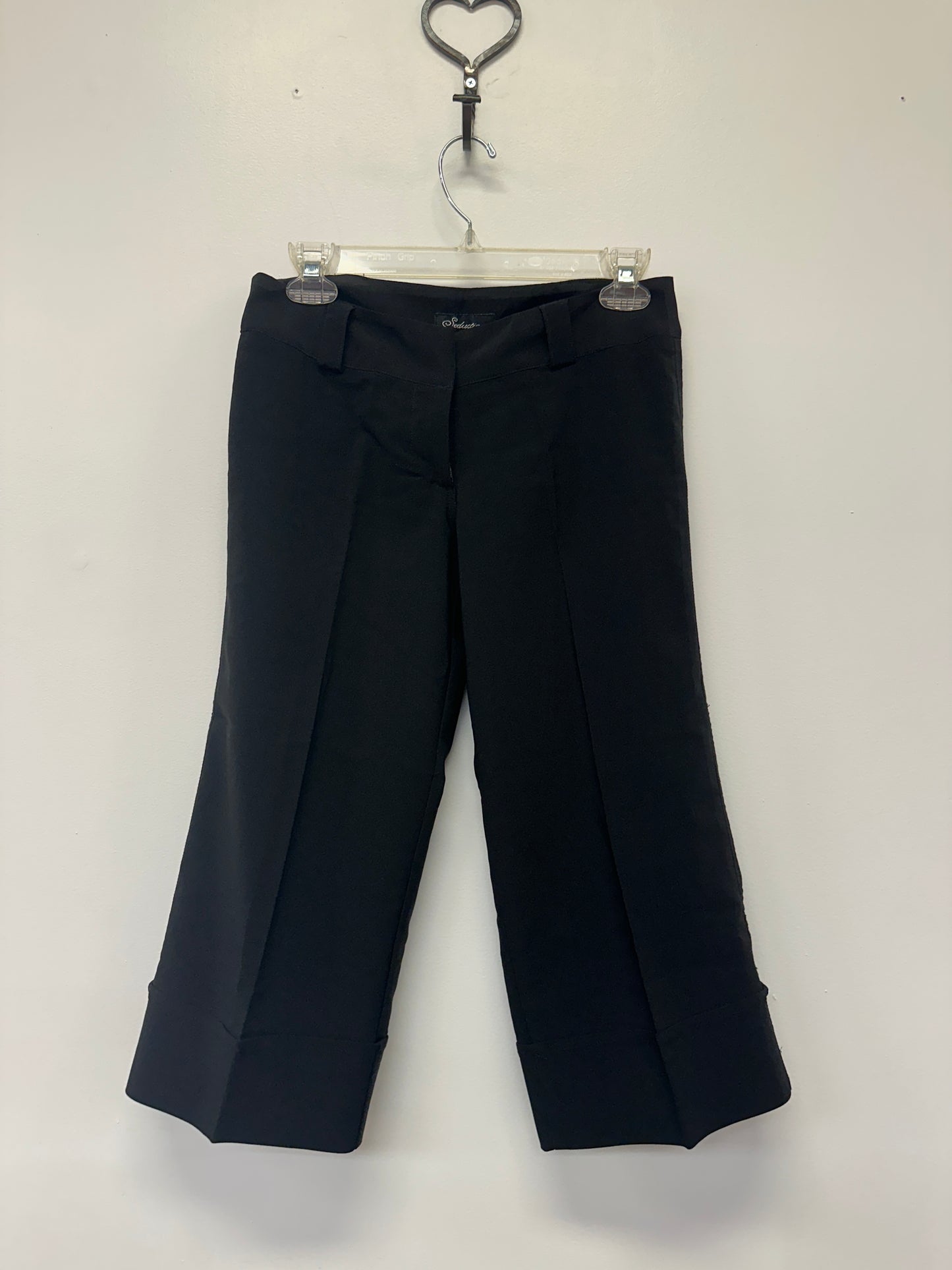 Seductions Black Cropped Dress Pants / Gaucho Capris