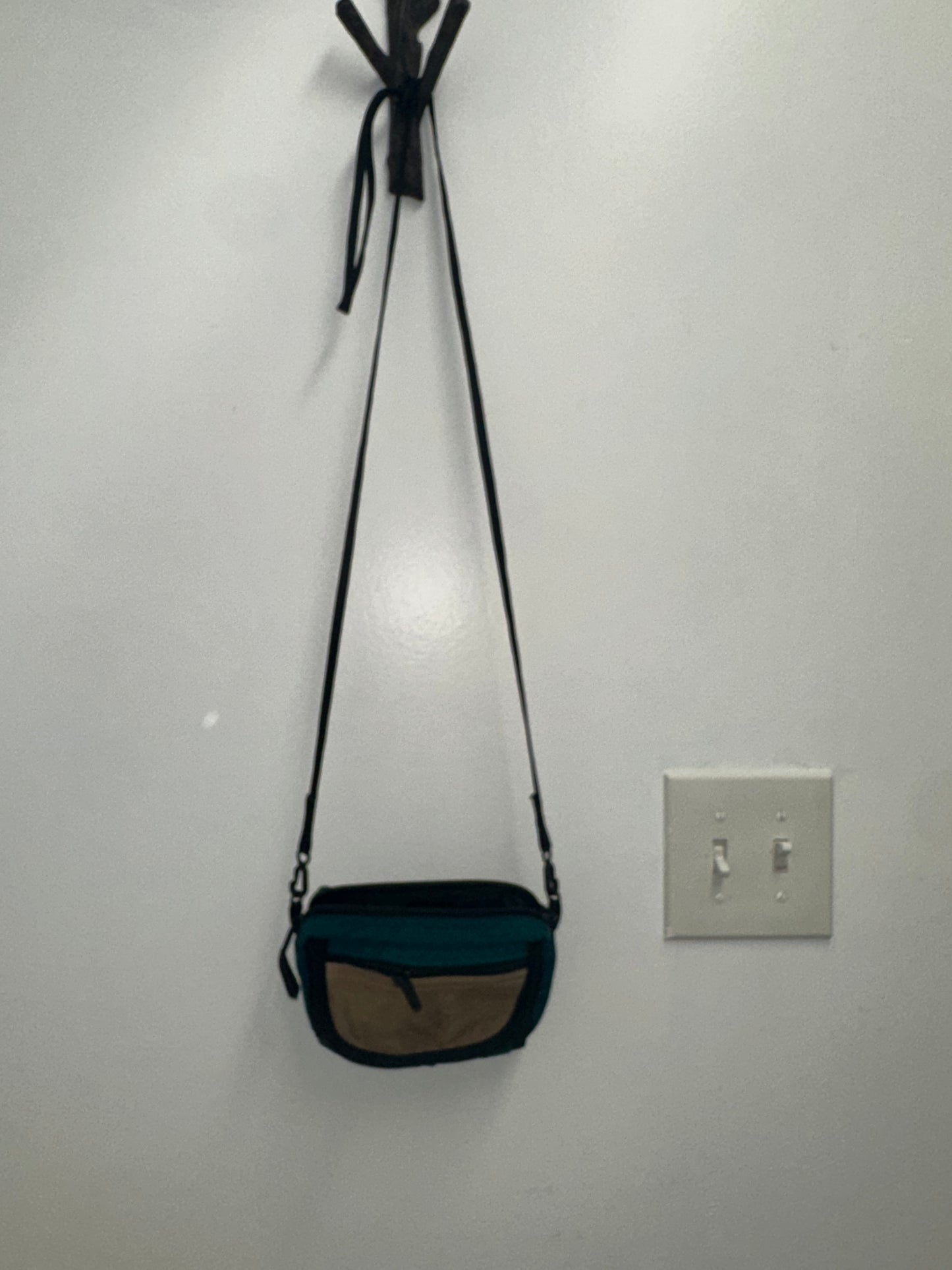 Teal & Tan Vintage Mini Crossbody