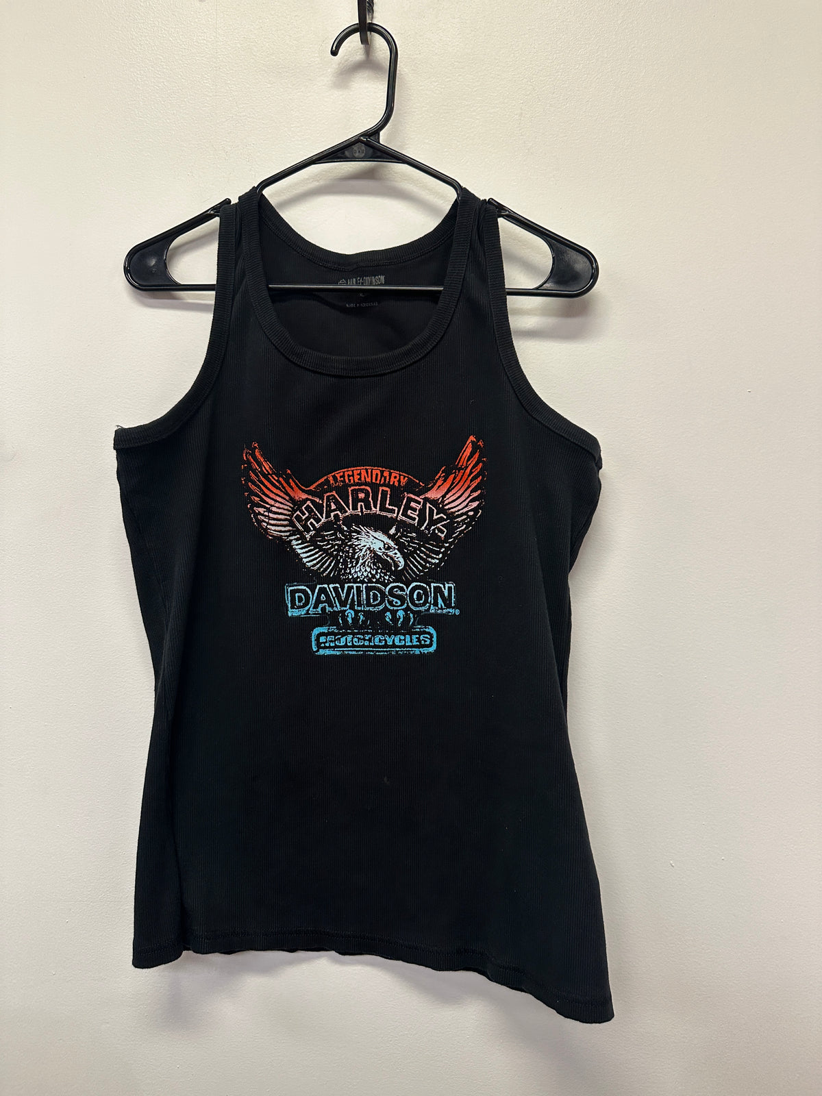 Harley Black Ribbed Tank Top