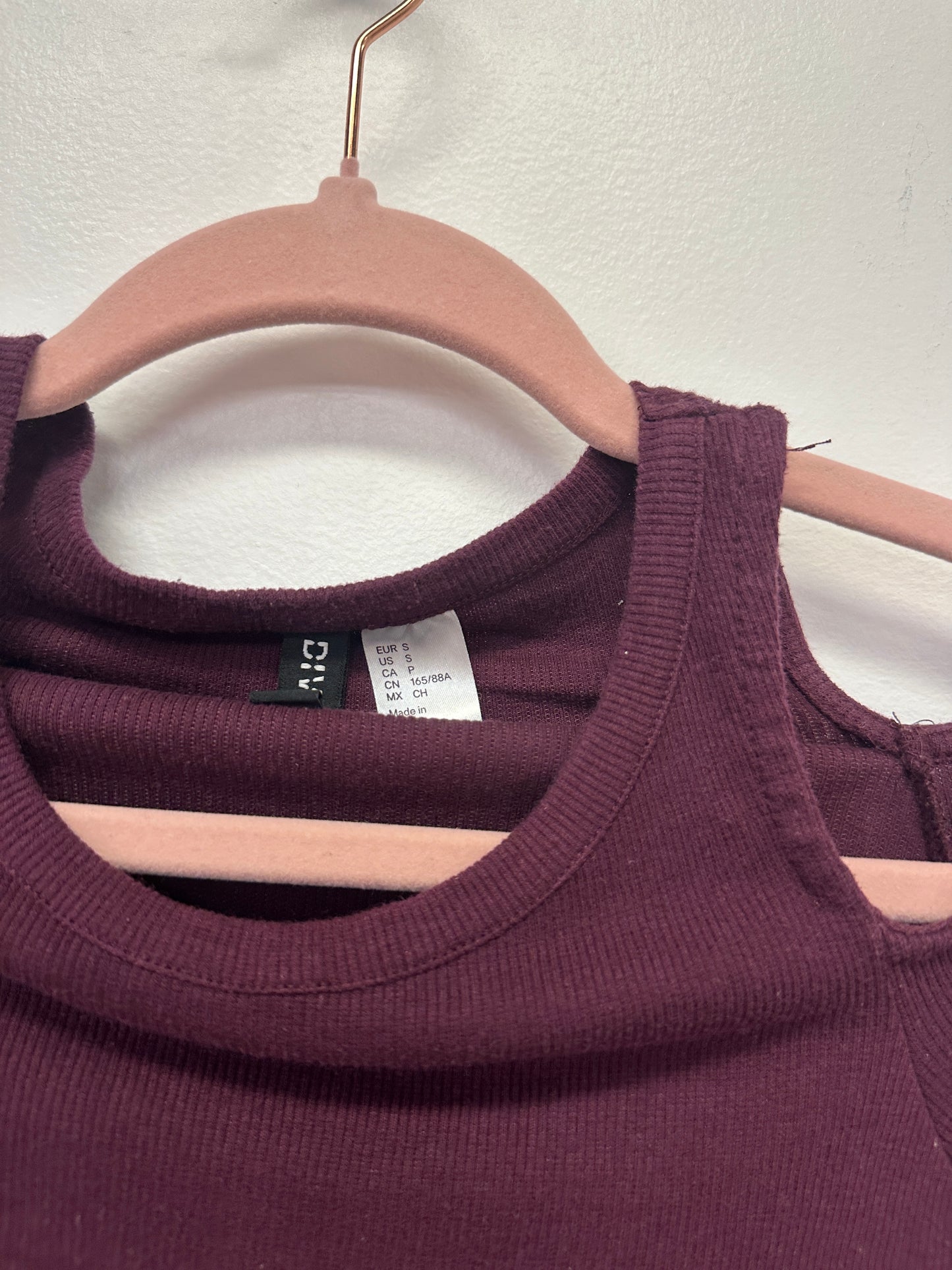 Burgundy Cutout Top
