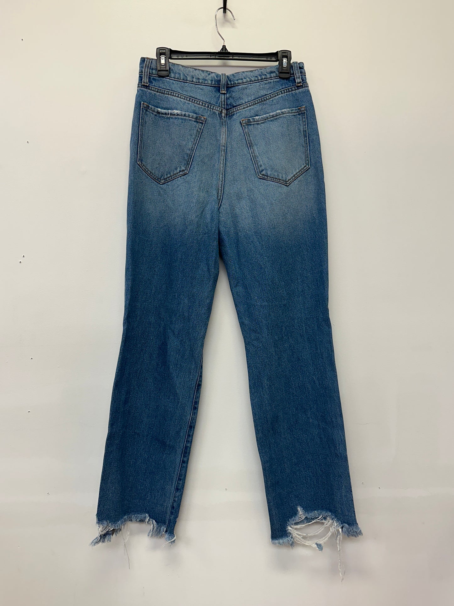 Cello High Rise Relaxed Cropped Distressed Jeans