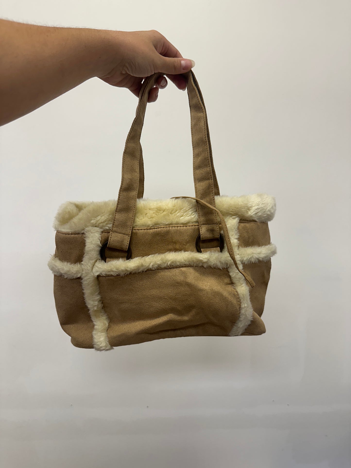 Faux Shearling Shoulder Bag
