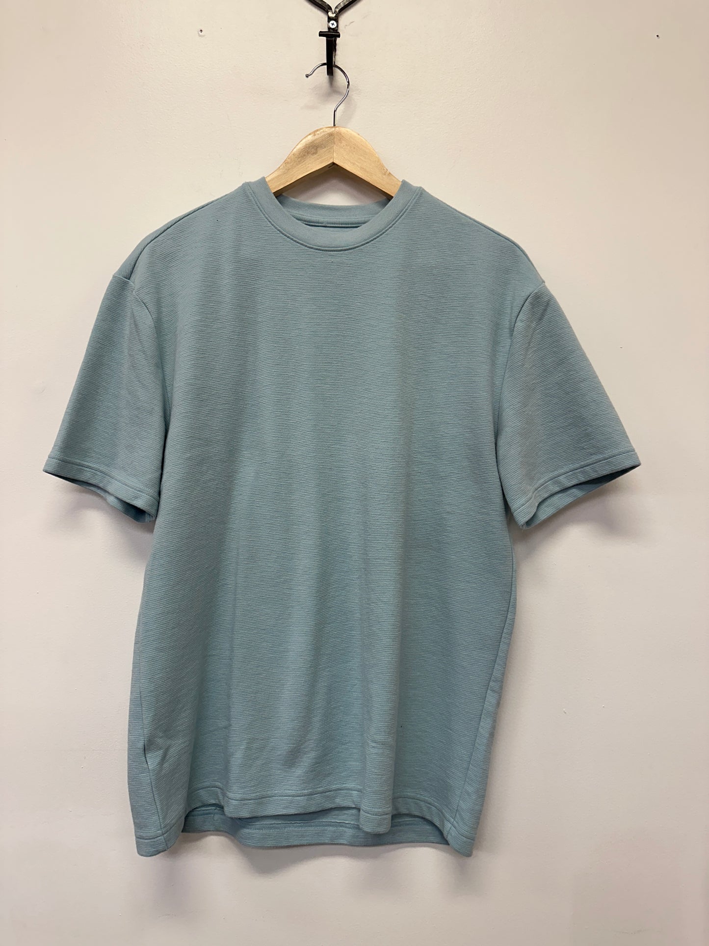 Blue Textured Checker Pattern Tee