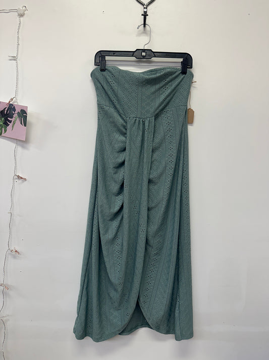 Sage Green Eyelet Strapless Dress
