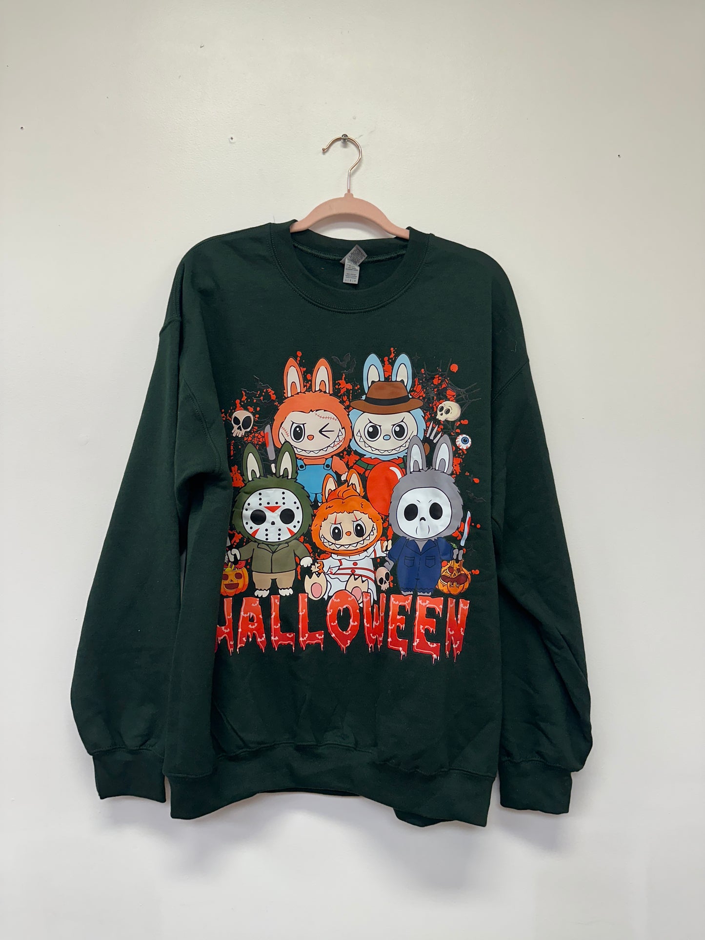 Green Halloween Graphic Crewneck