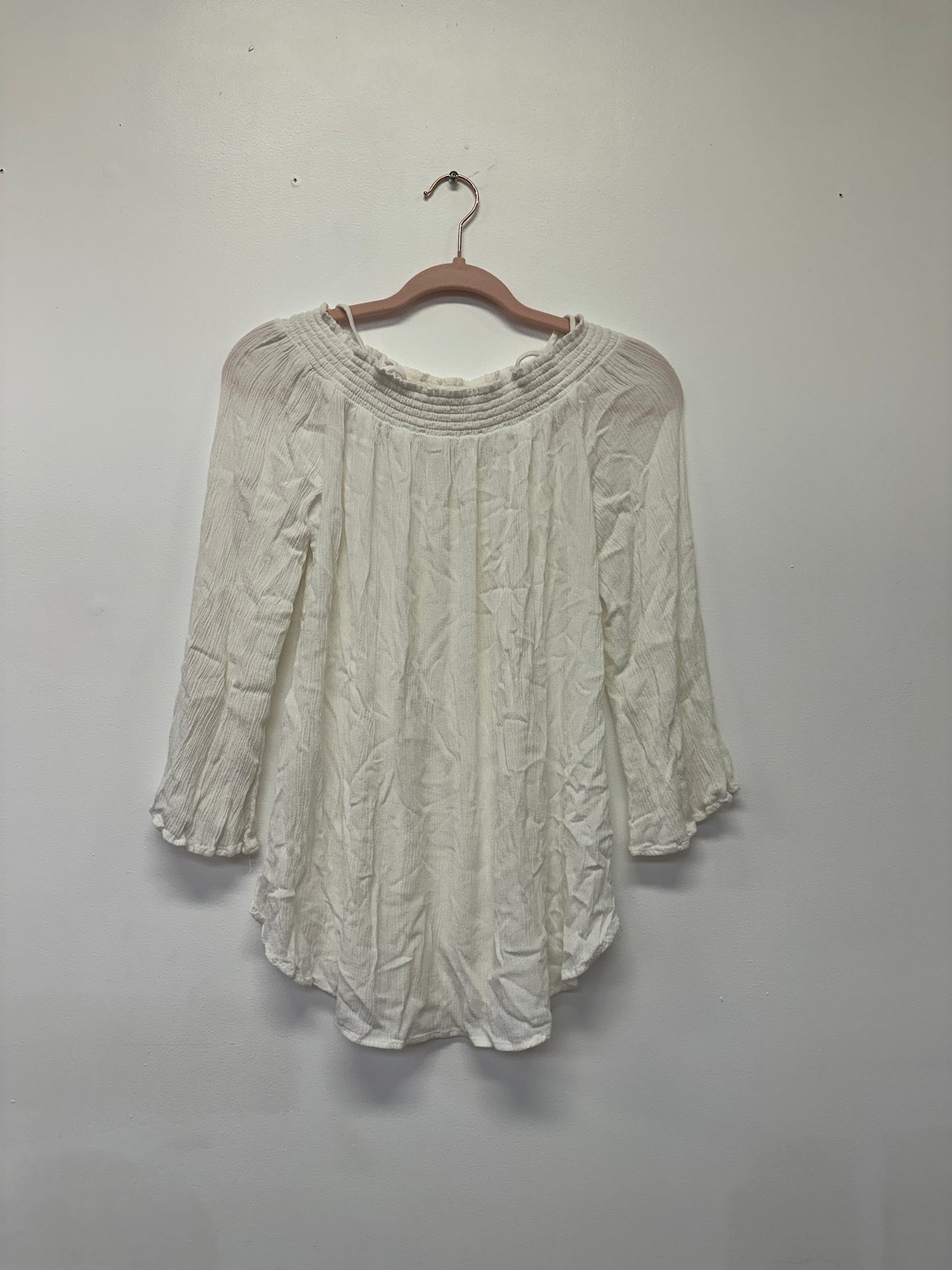 White Off-Shoulder Peasant Blouse