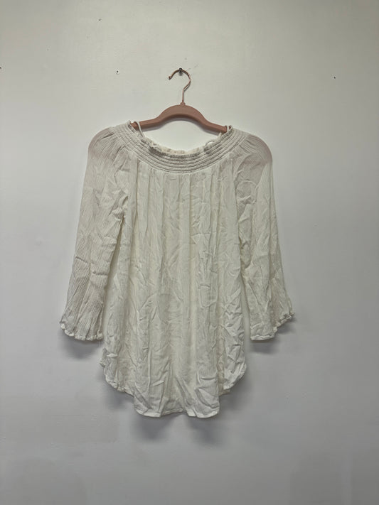 White Off-Shoulder Peasant Blouse