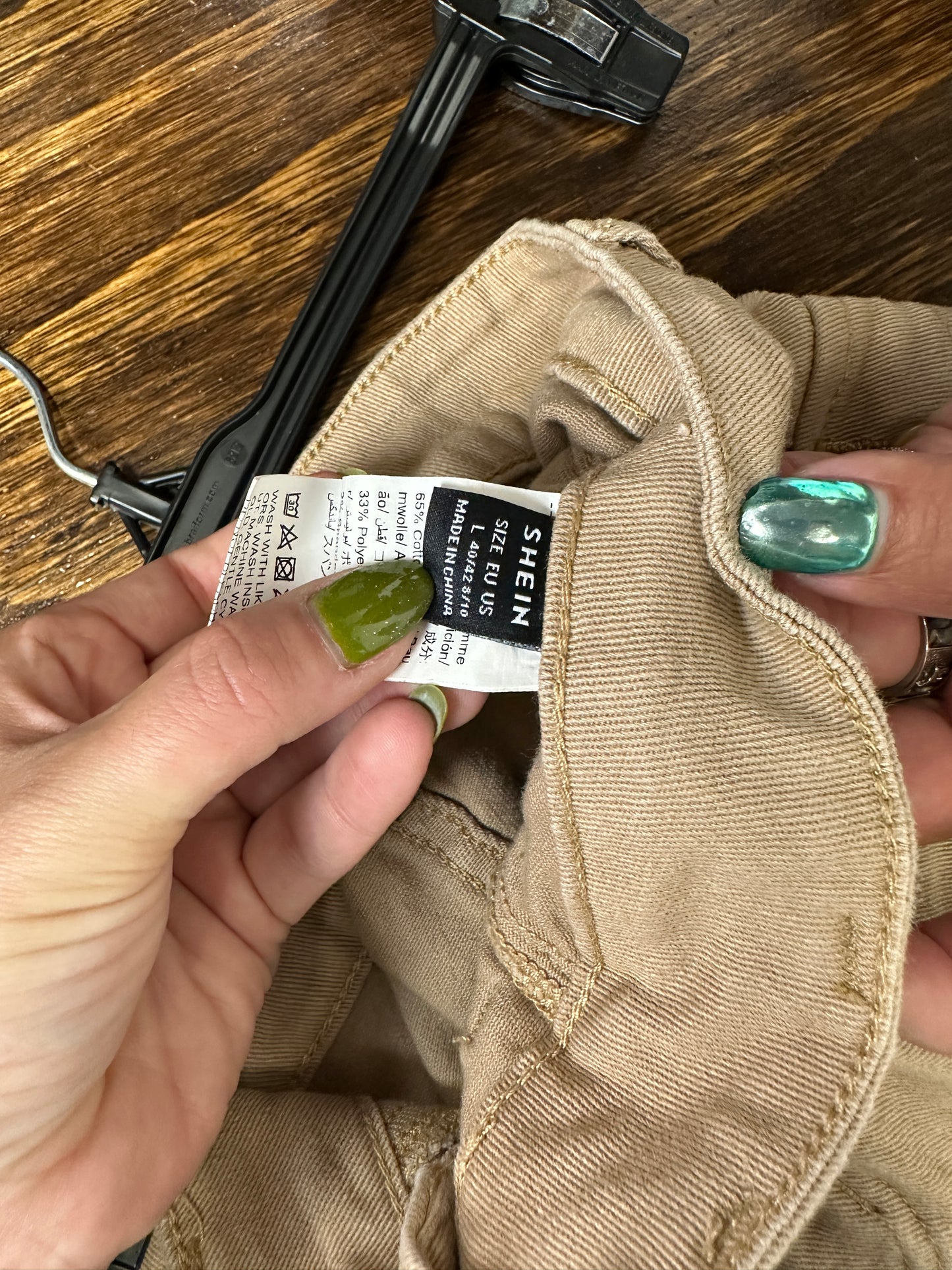 Shein Cargo Mini Skirt Large Khaki